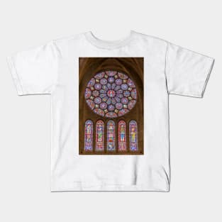 Rose Window of the Southern Transept of Chartres Cathedral, France Kids T-Shirt